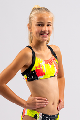 Girls Chlorine Proof Two Piece Top - Neon Pop